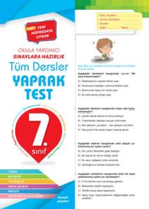 7. Sınıf Tüm Dersler Yaprak Test 7. Sınıf Tüm Dersler Yaprak Test