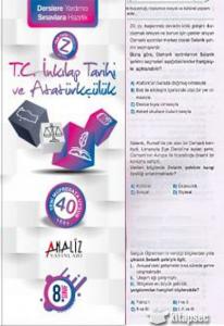 ANALİZ 8.SINIF İNKİLAP TARİHİ VE ATATÜRKÇÜLÜK YAPRAK TEST