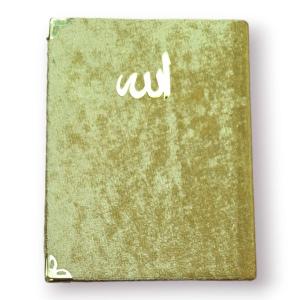 Çanta Boy Kadife Kapaklı Yasin Kitabı Süngerli 128 Sayfa Gold Renk