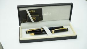 SCRİKSS 38 DOLMA KALEM+TÜKENMEZ KALEM SETİ SİYAH+ALTIN RENGİ