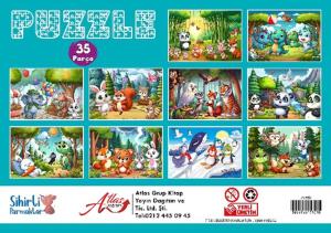 Puzzle 35 Parça 10 Çeşit 10'lu Paket