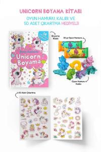 Unicorn Boyama Kitabı - Oyun Hamurlu - 3 Yaş