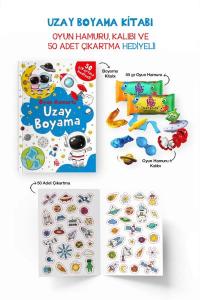 Uzay Boyama Kitabı - Oyun Hamurlu - 3 Yaş +