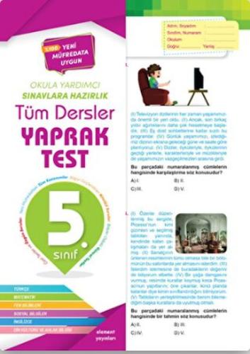 5. Sınıf Tüm Dersler Yaprak Test 5. Sınıf Tüm Dersler Yaprak Test
