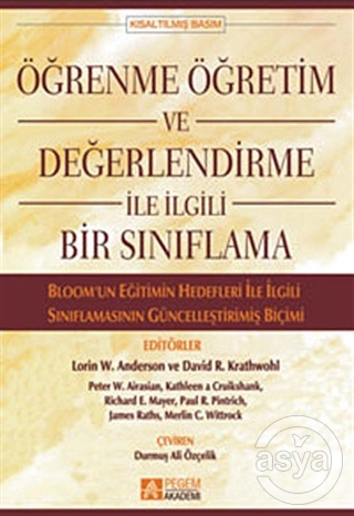 Öğrenme Öğretim ve Değerlendirme ile İlgili Bir Sınıflama