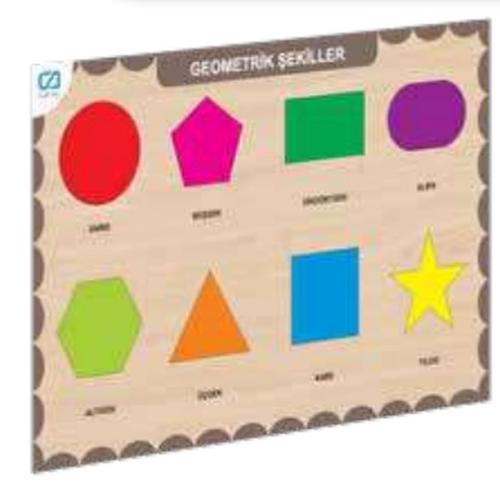Ahşap Geometrik Şekiller Eğitici Set
