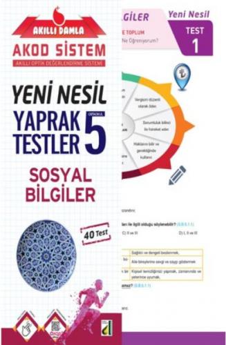 Akıllı Damla Sosyal Bilgiler Yeni Nesil Yaprak Testler-5. Sınıf