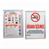 ANT YAZI ALÜMİNYUM ÇERÇEVE YANGIN GÜVENLİK TALİMATI 50x70
