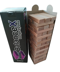 BalanceX JENGA KULE OYUNU ( DENGE OYUNU ) AHŞAP 54 PARÇA / ANT YAZI (t