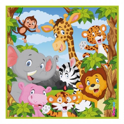 BALON EVİ SAFARİ PEÇETE 33X33 CM 16apos;LI DOĞUM GÜNÜ SÜSÜ