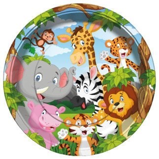 BALON EVİ SAFARİ TABAK 23 CM 8apos;Lİ DOĞUM GÜNÜ SÜSÜ