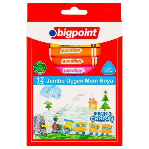 BİGPOİNT 12 Lİ ÜÇGEN JEL MUM BOYA