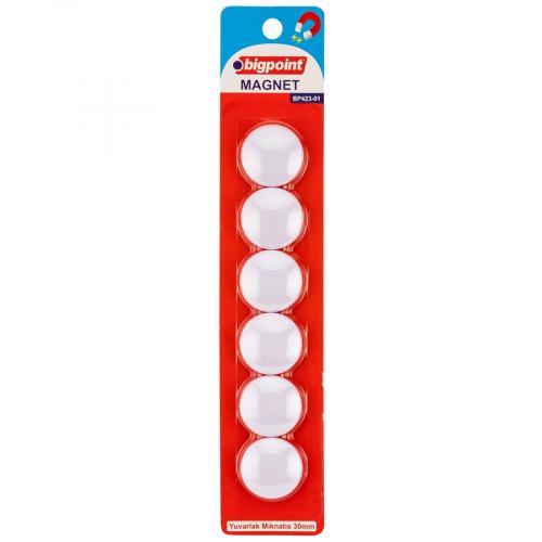 BP MAGNET 30mm ( MIKNATIS ) BEYAZ 6 LI BLİSTERLİ (tek ürün gönderilecektir, fotoğraf temsilidir)