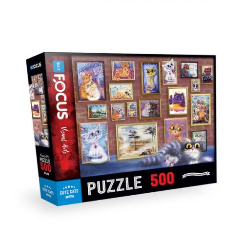 Blue Focus Cute Cats (Sevimli Kediler) - Puzzle 500 Parça