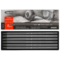 BP WOODLESS GRAPHITE STICK 6 LI SET KARISIK ( GRAFİT KURŞUN KALEM SANATSAL ) (tek ürün gönderilecektir, fotoğraf temsilidir)
