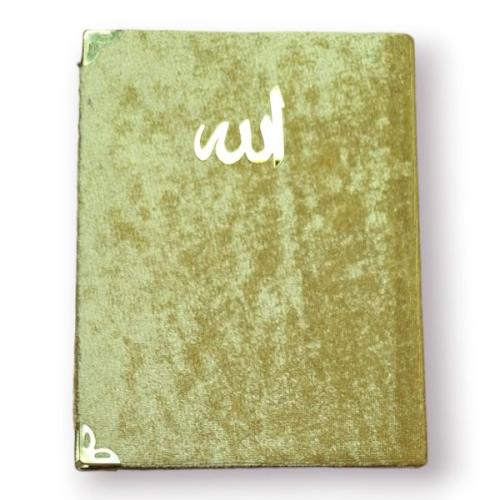 Çanta Boy Kadife Kapaklı Yasin Kitabı Süngerli 128 Sayfa Gold Renk