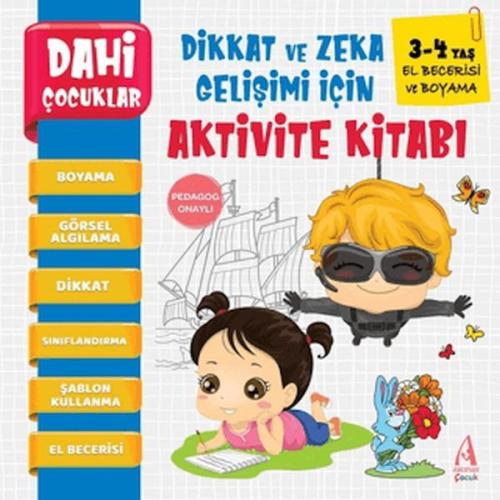 Dahi Çocuklar El Berecerisi Ve Boyama Dikkat ve Zeka Gelişimi İçin Aktivite Kitabı (3-4 Yaş)