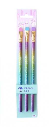 DOLPHIN SHINE SHN-096 SİLGİ BAŞLIKLI KURŞUN KALEM 3'LÜ BLS ---- * KAMPANYA *