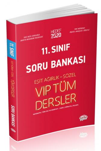 Editör 11. Sınıf VIP Tüm Dersler (Eşit Ağırlık-Sözel) Soru Bankası Kırmızı Kitap