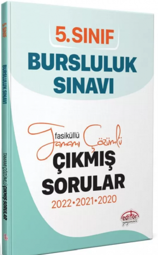 Editör Yayınları 5. Sınıf Bursluluk 3 Yıl Çıkmış Sorular ve Çözümleri