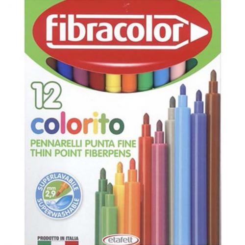 FİBRACOLOR KEÇELİ KALEM COLORİTO 12 Lİ İNCE