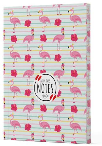 Flamingo 2 - Yan Boyamalı Çizgili Defter Flamingo 2 - Yan Boyamalı Çizgili Defter