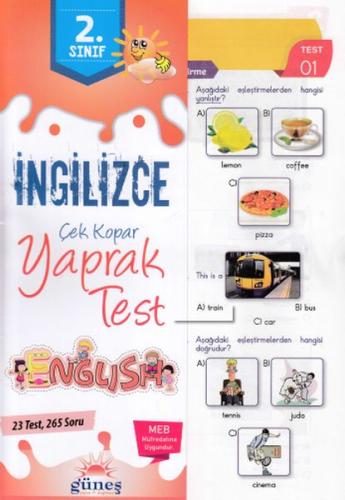 Güneş 2. Sınıf İngilizce Yaprak Test (Yeni)