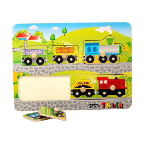 HONGJI AHŞAP PUZZLE TREN PİMLİ ---- DLS (tek ürün gönderilecektir, fotoğraf temsilidir)
