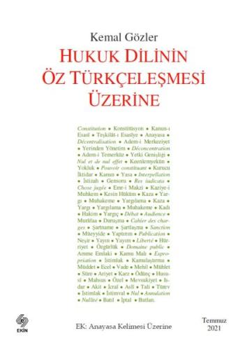 Hukuk Dilinin Öz Türkçeleşmesi Üzerine