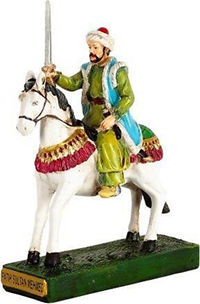 KAHRAMAN POLYESTER BİBLO FATİH SULTAN MEHMET AT ÜSTÜNDE---- * * (tek ürün gönderilecektir, fotoğraf temsilidir)