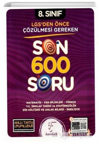 Karekök 8.Sınıf Lgs'den Önce Çözülmesi Gereken Son 600 Soru