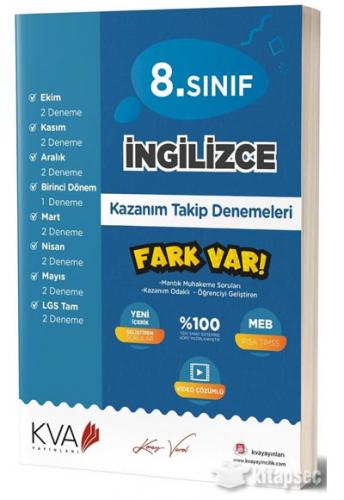 KORAY VAROL 8.SINIF İNGİLİZCE KAZANIM TAKİP DENEMELERİ