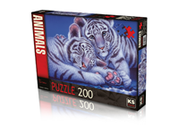 KSG / PUZZLE 200 PARÇA TWO TİGER BABYS 24008 *EK KAMPANYA* (tek ürün gönderilecektir, fotoğraf temsilidir)