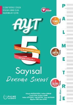 Palme Palmetre Ayt Sayısal 5 Deneme Sınavı (12. Sınıf Birinci Dönem Konularını İçerir.)