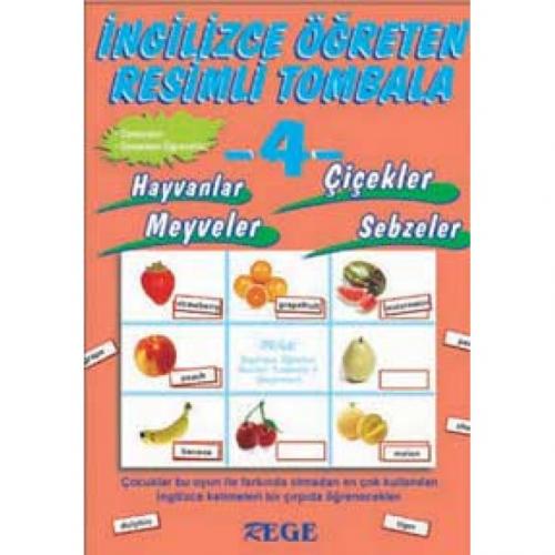 RECE İNGİLİZCE ÖĞRETEN RESİMLİ TOMBALA-4 HAYVANLAR MEYVELER SEBZELER İÇECEKLER