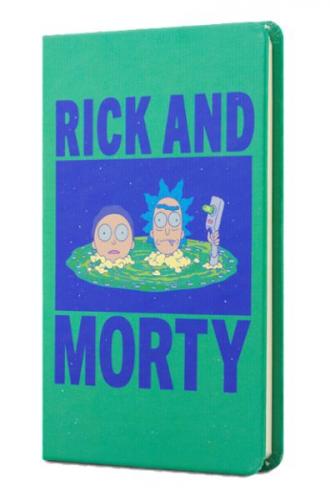 Rick And Morty Sert Kapak Lastikli Mini Defter Yeşil