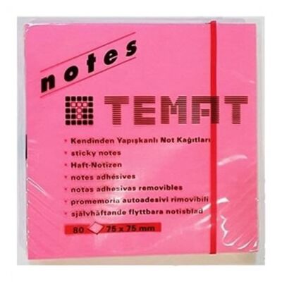 TİCON 75X75 MM FOSFORLU PEMBE NOT KAĞIDI