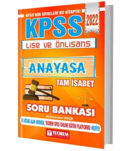 Teorem 2022 KPSS Lise Ön Lisans Anayasa Tam İsabet Soru Bankası