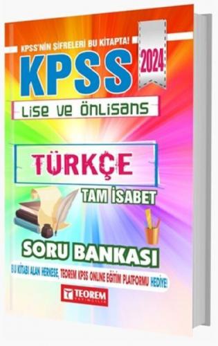 Teorem Yayınları 2024 KPSS Lise Ön Lisans Türkçe Tam İsabet Soru Banka