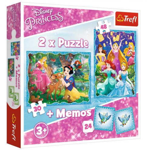TREFL 90815 DISNEY PRINCESS WORLD 2IN1 MEMO PUZZLE
