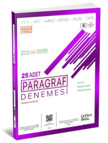 Üçdörtbeş Yayınları 25 Adet Paragraf Denemesi 2021 Model