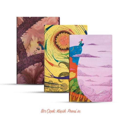 Üçlü Çizgisiz Defter Seti: Bir Çiçek: Küçük Prens'in