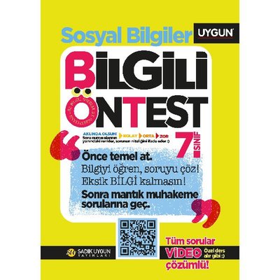 UYGUN 7.SINIF SOSYAL BİLGİLER BİLGİLİ ÖN TEST