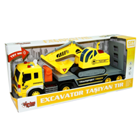 VARDEM KUTULU SÜRTMELİ EXCAVATOR TAŞIYAN TIR 1:16 SESLİ IŞIKLI 1 ASORTİ ----* (tek ürün gönderilecektir, fotoğraf temsilidir)