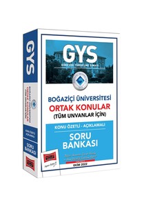 Yargı Yayınları GYS Boğaziçi Üniversitesi Görevde Yükselme ve Ünvan Değişikliğine Yönelik Ortak Konular (Tüm Ünvanlar İçin) Konu