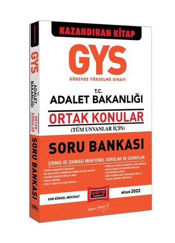 Yargı Yayınları GYS T.C. Adalet Bakanlığı Tüm Ünvanlar İçin Ortak Konular Soru Bankası