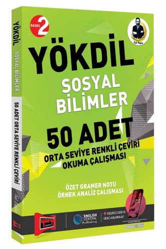 Yargı Yayınları YÖKDİL Sosyal Bilimler 50 Adet Orta Seviye Renkli Çevi