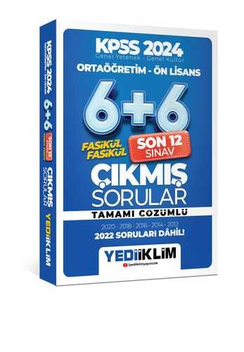 Yediiklim KPSS 2024 Genel Yetenek Genel Kültür Ortaöğretim - Ön Lisans Fasikül Fasikül Son 12 Sınav Çıkmış Sorular Tamamı Çözümlü