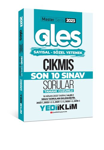 Yediiklim Yayınları 2023 ALES Sayısal-Sözel Yetenek Son 10 Sınav Tamamı Çözümlü ( ALES-1 Dahil )