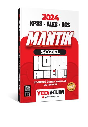 Yediiklim Yayınları 2024 KPSS - ALES - DGS Sözel Mantık Konu Anlatımlı